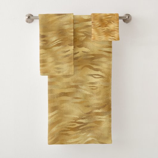 Elegant Gold Tiger Animal Print  Bad Handdoek (Insitu)