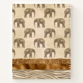 Elegant Gold Tiger Elephant Monogram Initialen Notitieboek (Achterkant)