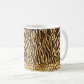 Elegant Gold Tiger Giraffe  Luxe Koffiemok (Voorkant rechts)