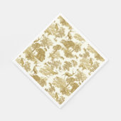 Elegant Gold Toile Deer Fox Woodland Servet (Hoek)