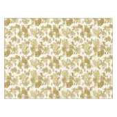 Elegant  Gold Toile Deer Fox Woodland Tafelkleed (Voorkant (Horizontaal))