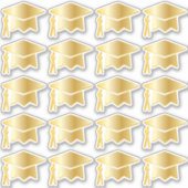 Elegant Gold Tone Gradup Cap Sticker (Voorkant)