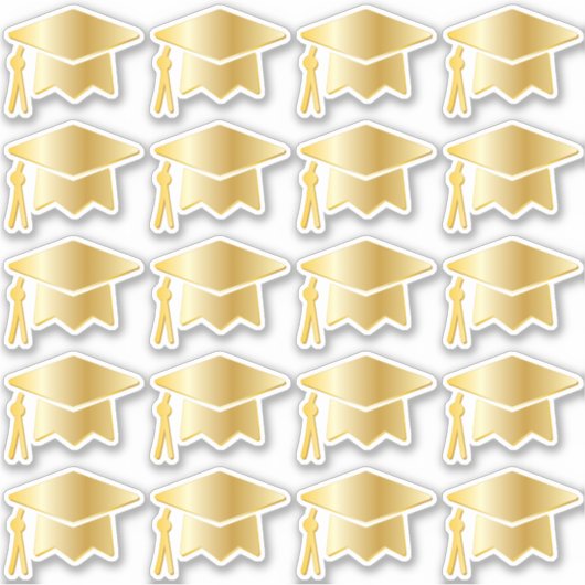 Elegant Gold Tone Gradup Cap Sticker (Voorkant)