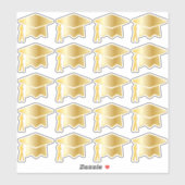 Elegant Gold Tone Gradup Cap Sticker (Vel)