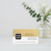 Elegant Gold Tone Logo Sjabloon Visitekaartje (Staand voorkant)