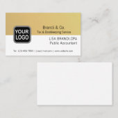 Elegant Gold Tone Logo Sjabloon Visitekaartje (Voorkant / Achterkant)