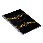 Elegant Gold Tones Floral Lace Lijst Notitieboek (Rechterzijde)