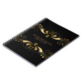 Elegant Gold Tones Floral Lace Lijst Notitieboek (Linkerzijde)