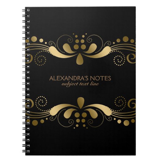 Elegant Gold Tones Floral Lace Lijst Notitieboek (Voorkant)