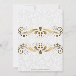 Elegant Gold Tones Floral Lace met witte dampen Kaart