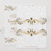 Elegant Gold Tones Floral Lace met witte dampen Kaart (Voorkant / Achterkant)