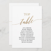 Elegant Gold Top Table Seating Chart Kaart (Voorkant / Achterkant)