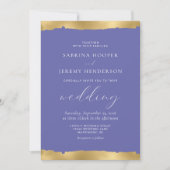 Elegant Gold Torn Edge Zeer Peri Wedding Kaart (Voorkant)