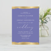Elegant Gold Torn Edge Zeer Peri Wedding Kaart (Staand voorkant)