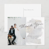 Elegant Gold-Touch Silver-Grey Wedding Hartelijk d Briefkaart (Voorkant / Achterkant)