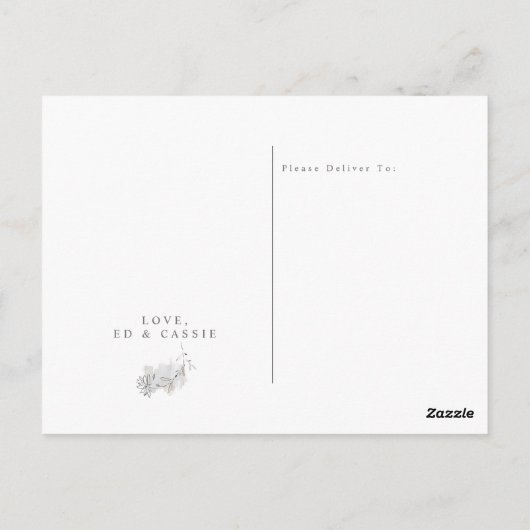 Elegant Gold-Touch Silver-Grey Wedding Hartelijk d Briefkaart (Achterkant)