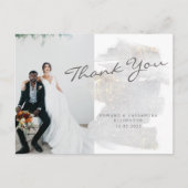 Elegant Gold-Touch Silver-Grey Wedding Hartelijk d Briefkaart (Voorkant)