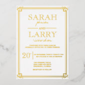 Elegant Gold Traditional Wedding Folie Invitation Uitnodiging (Voorkant)
