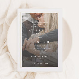 Elegant Gold Transparant Photo Wedding Kaart