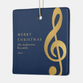Elegant Gold Treble Clef Music Choir Christmas Keramisch Ornament (Links)