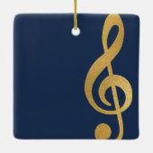 Elegant Gold Treble Clef Music Choir Christmas Keramisch Ornament (Achterkant)