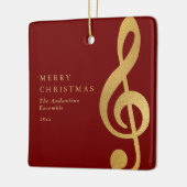 Elegant Gold Treble Clef Music Choir Christmas Keramisch Ornament (Links)
