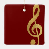 Elegant Gold Treble Clef Music Choir Christmas Keramisch Ornament (Achterkant)