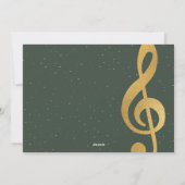 Elegant Gold Treble Clef Music Christmas Feestdagenkaart (Achterkant)