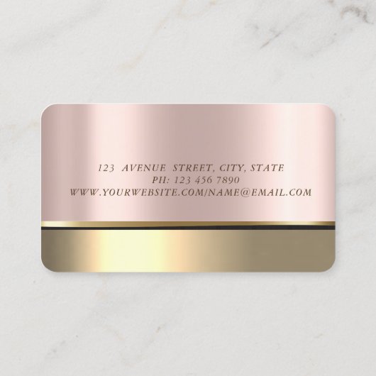 Elegant Gold Tree Girl Silhouette Roos Gold Visitekaartje (Achterkant)