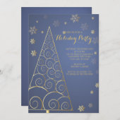 Elegant Gold Tree-kerstfeest Kaart (Voorkant / Achterkant)