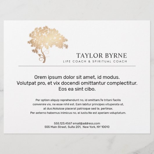 Elegant Gold Tree Logo Flyer (Voorkant)