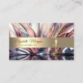 Elegant Gold Tree Lotus Yoga Abstract Visitekaartje (Voorkant)