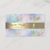 Elegant Gold Tree Lotus Yoga Opal Visitekaartje (Voorkant)