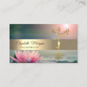 Elegant Gold Tree Lotus Yoga Visitekaartje (Voorkant)