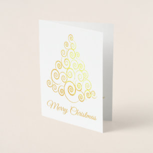 Elegant Gold Tree, niet met kerstmis Folie Kaarten