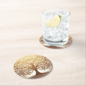 Elegant Gold Tree of Life Celebration Namaste Ronde Kartonnen Onderzetter (Insitu)