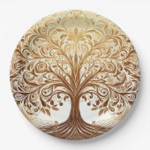 Elegant Gold Tree of Life Celebration Papieren Bordje (Voorkant)