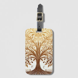 Elegant Gold Tree of Life Celebration Spiritual Bagagelabel