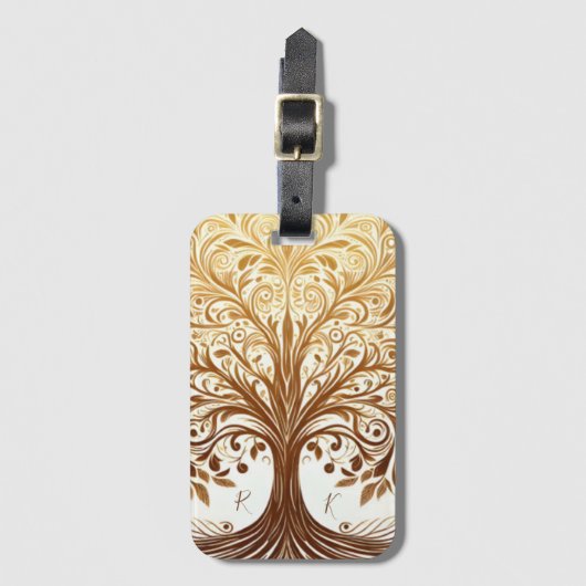 Elegant Gold Tree of Life Celebration Spiritual Bagagelabel (Voorkant (verticaal))