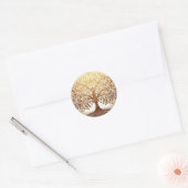 Elegant Gold Tree of Life Celebration Spiritual Ronde Sticker (Envelop)