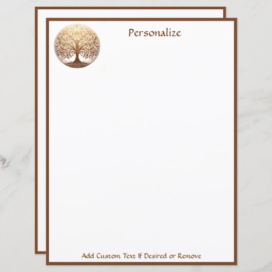 Elegant Gold Tree of Life Spiritual Zen (Voorkant / Achterkant)