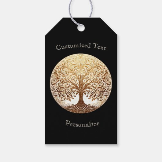 Elegant Gold Tree of Life Spiritual Zen Customize Cadeaulabel (Voorkant)