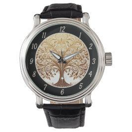Elegant Gold Tree of Life Spiritual Zen  Horloge