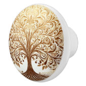 Elegant Gold Tree of Life Spiritual Zen Keramische Knop (Rechts)