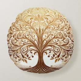 Elegant Gold Tree of Life Spiritual Zen Rond Kussen