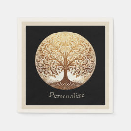 Elegant Gold Tree of Life Spiritual Zen Servet