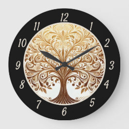Elegant Gold Tree of Life Spiritual Zen Yoga Grote Klok