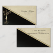 Elegant Gold Tree Silhouette, Yoga Visitekaartje (Voorkant / Achterkant)