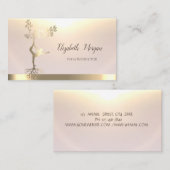 Elegant Gold Tree Women Silhouette Yoga Visitekaartje (Voorkant / Achterkant)