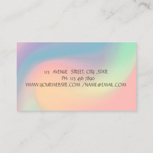 Elegant Gold Tree Yoga Holographic Visitekaartje (Achterkant)